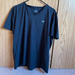 Men's Lacoste - Large Black V-Neck Tee